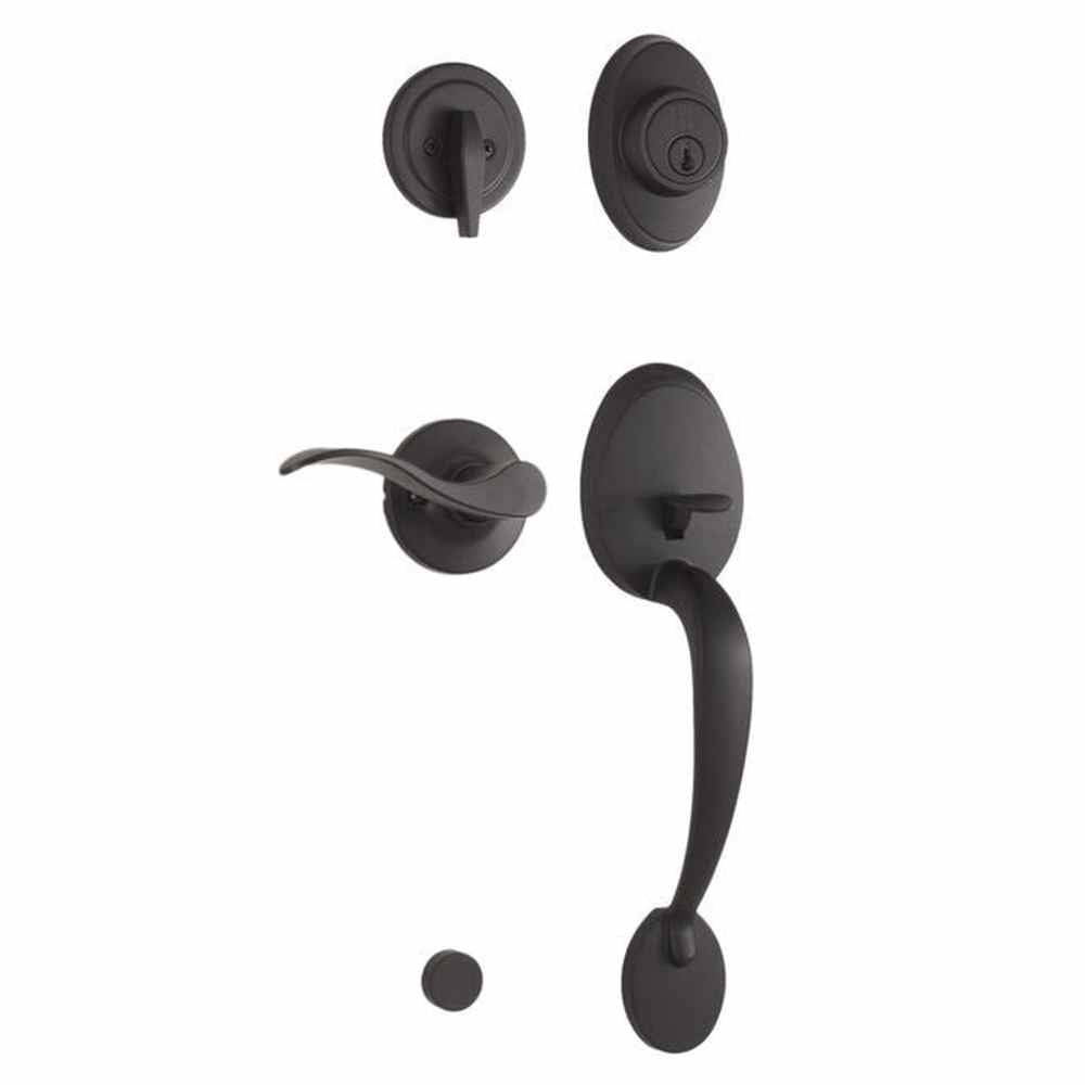 Weslock R2810-2X2FR2D matte black single cylinder handleset