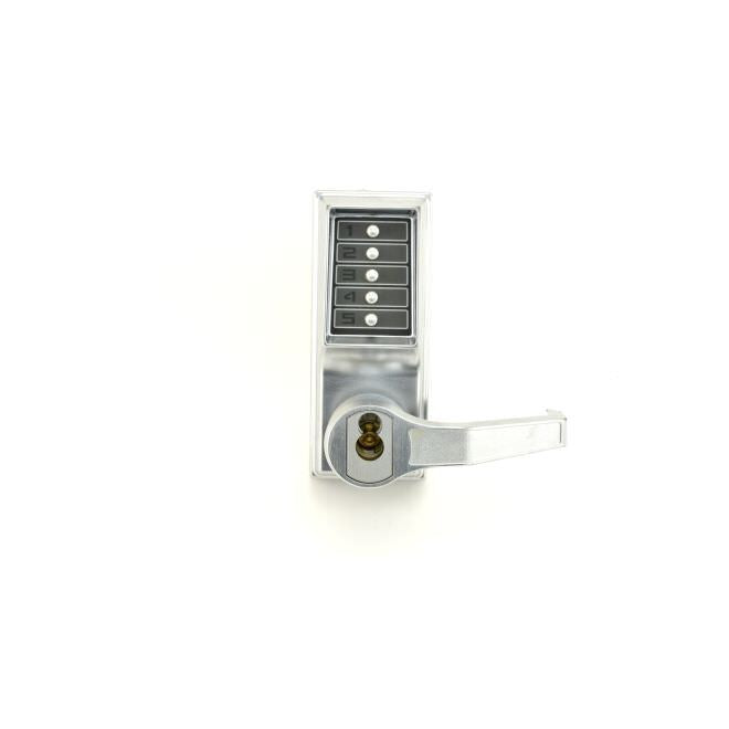 Kaba Simplex R8146S26D satin chrome combination entry with key override