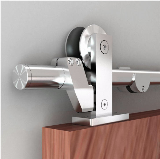 Orca Hardware RDTM-SS-6 satin stainless steel barn door sliding track kit