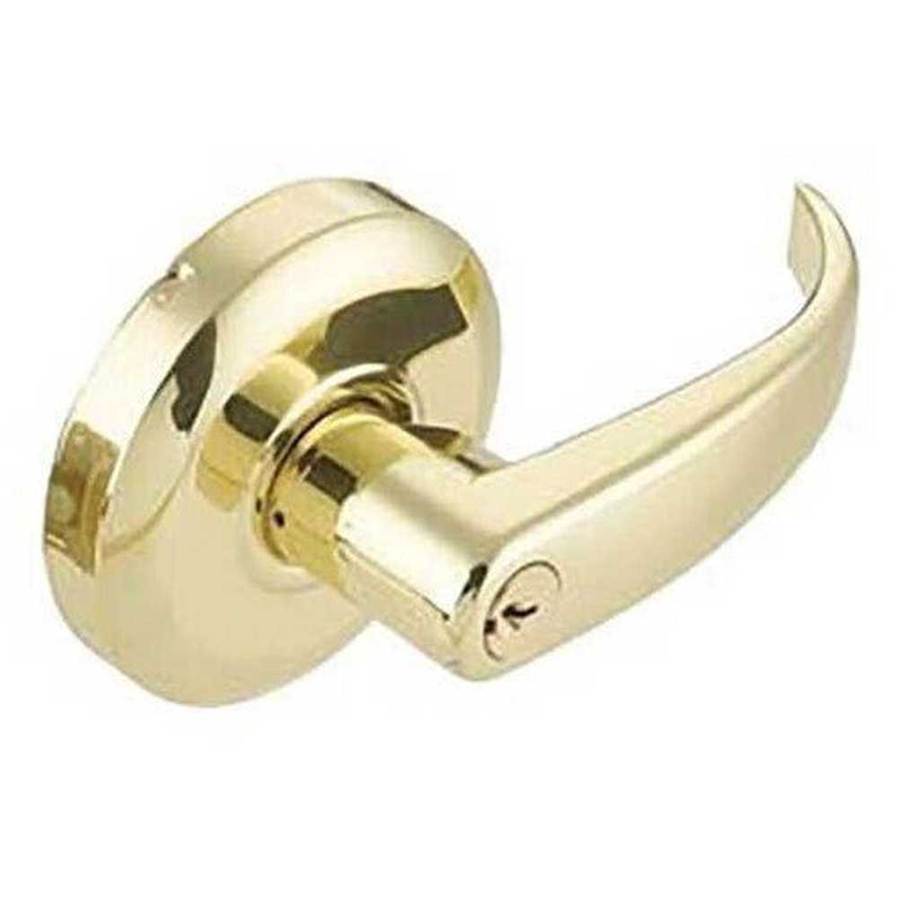 Cal-Royal RL05-3 bright polished brass storeroom door lever