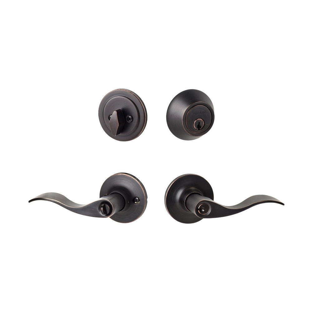 Sure-Loc SB107/DB201 11P vintage bronze keyed entry lever and deadbolt
