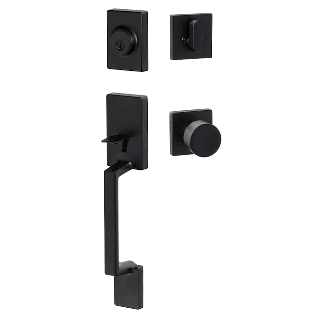Sure-Loc SH507-S-BG-SQ FBL flat black single cylinder handleset