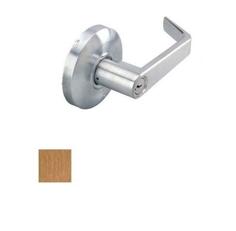 Cal-Royal SL00-10-2-3/8 keyed entry keyed entry door lever in polished brass, additional view