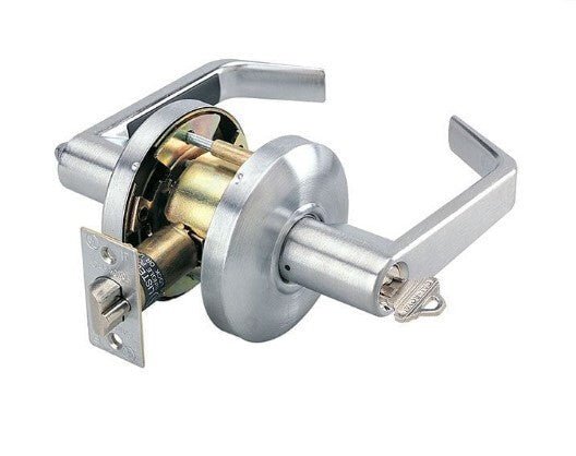 Cal-Royal SL00-26D-2-3/8 keyed entry keyed entry door lever in satin chrome, additional view