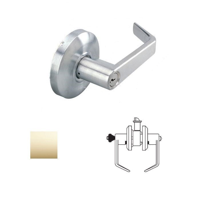 Cal-Royal SL00-3 bright polished brass keyed entry door lever