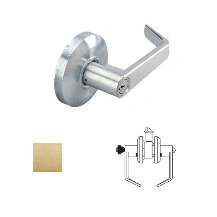 Cal-Royal SL00-4 satin brass keyed entry door lever