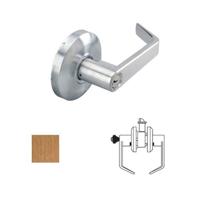 Cal-Royal SL03 Grade 2 Keyed Classroom Door Lever Lockset with 2-3/4" Backset in oil-rubbed bronze, additional view