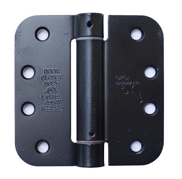 Orca Hardware SPR4058-19 spring hinge in black, additional view