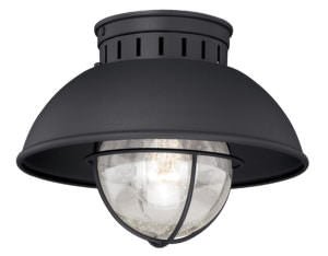 Vaxcel T0142 10" Harwich Steel Outdoor Flush Mount Textured Black