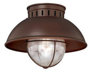 Vaxcel T0143 T0142 10" Harwich Steel Outdoor Flush Mount Burnished Bronze