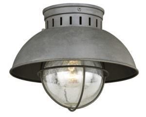 Vaxcel T0264 T0142 10" Harwich Steel Outdoor Flush Mount Textured Gray