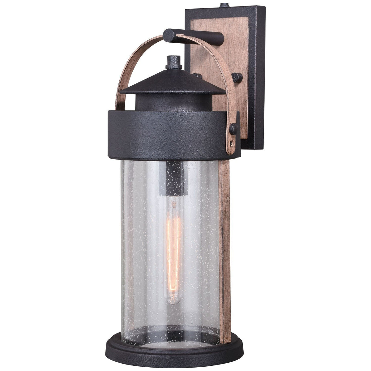 Vaxcel T0446 T0286 8" Cumberland Steel Outdoor Wall Light Textured Dark Bronze/Burnished Oak