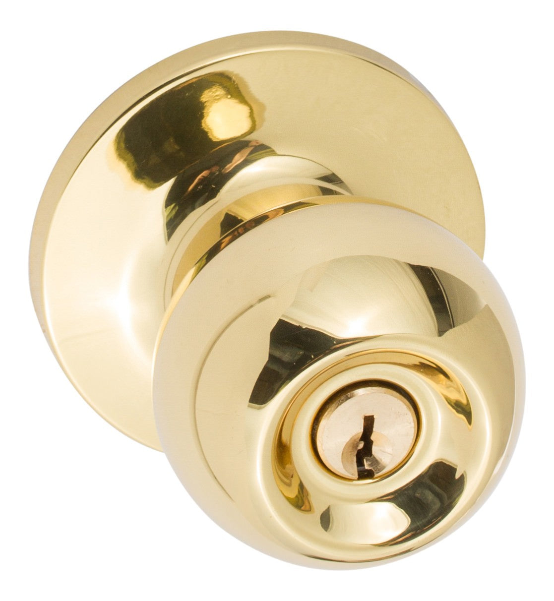 Sure-Loc TA107 3 polished brass keyed entry knob