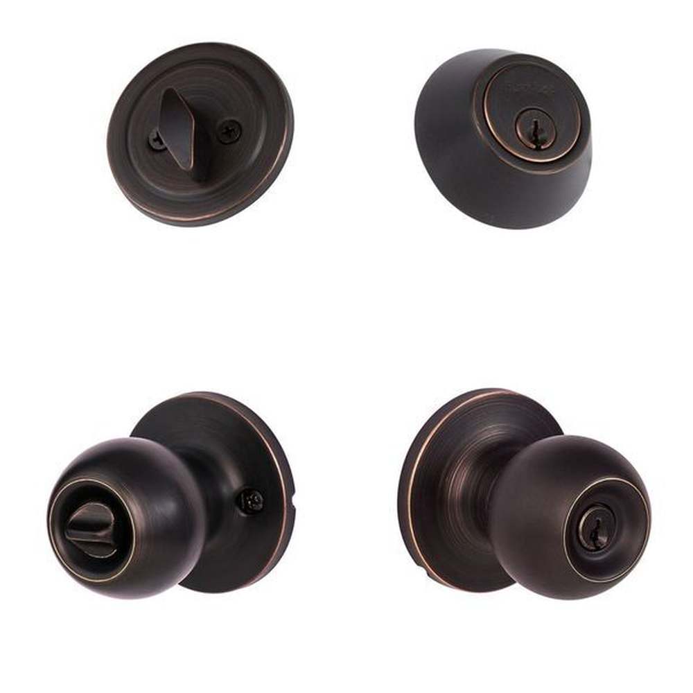 Sure-Loc TA107/DB201 11P vintage bronze keyed entry knob and deadbolt