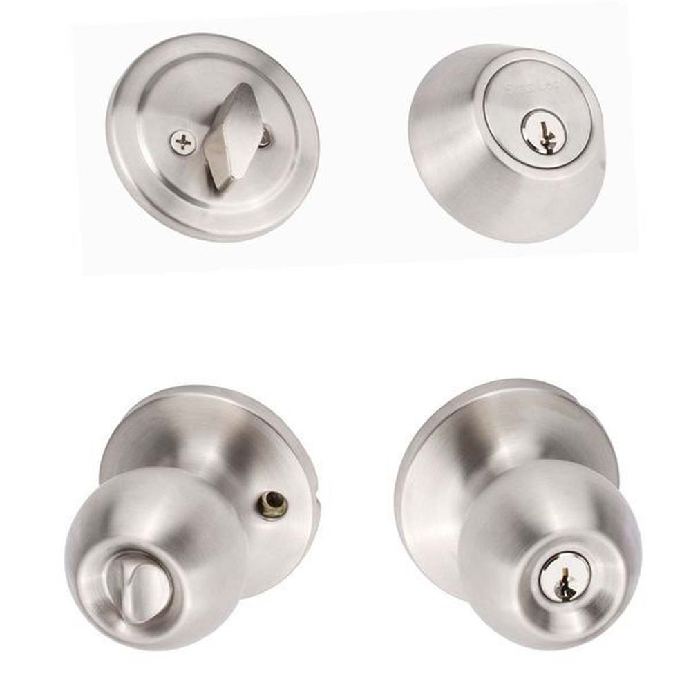 Sure-Loc TA107/DB201 32D satin stainless keyed entry knob and deadbolt