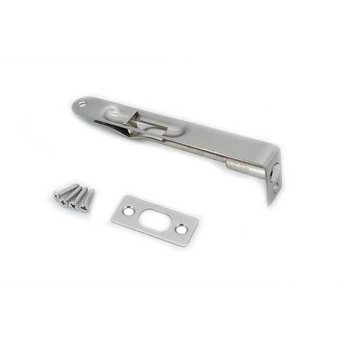 Orca Hardware TH-FBRC6-15 mortise flush bolt in satin nickel, additional view