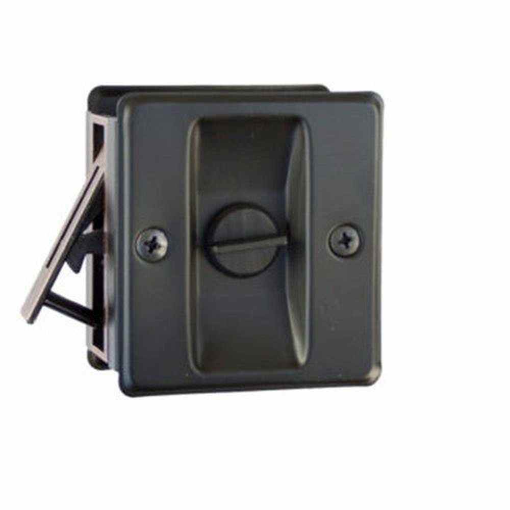 Orca Hardware TH-SQPK-V-BL black privacy pocket door lock