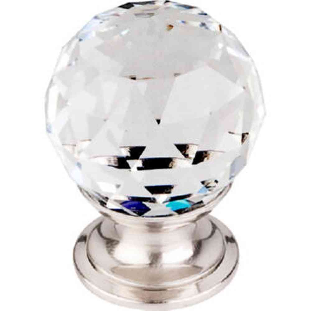 Top Knobs TK125BSN brushed satin nickel glass cabinet knob