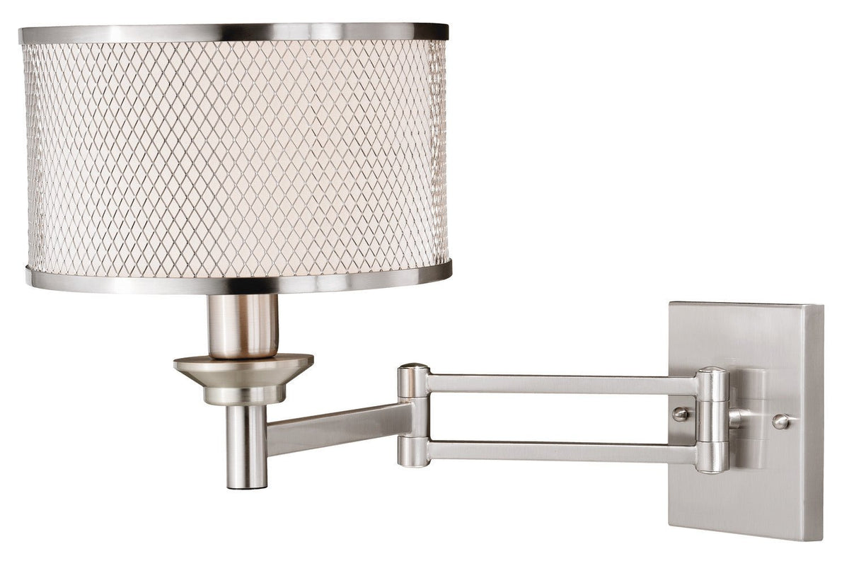 Vaxcel W0259 Polk Steel Instalux Swing Arm Wall Light Satin Nickel