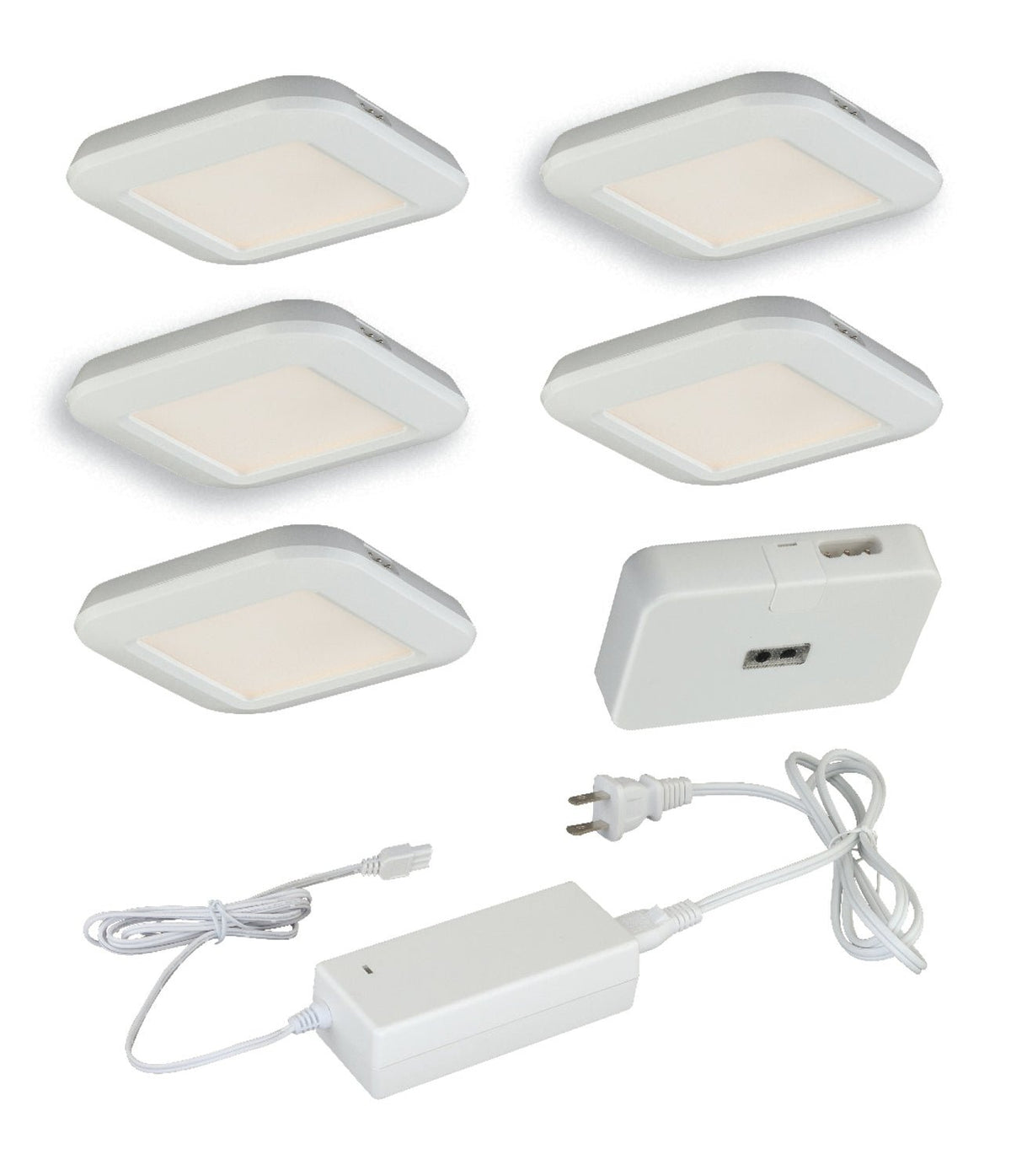 Vaxcel X0030 X003 Instalux Plastic Low Profile LED Under Cabinet Puck Light 5-pack Kit White