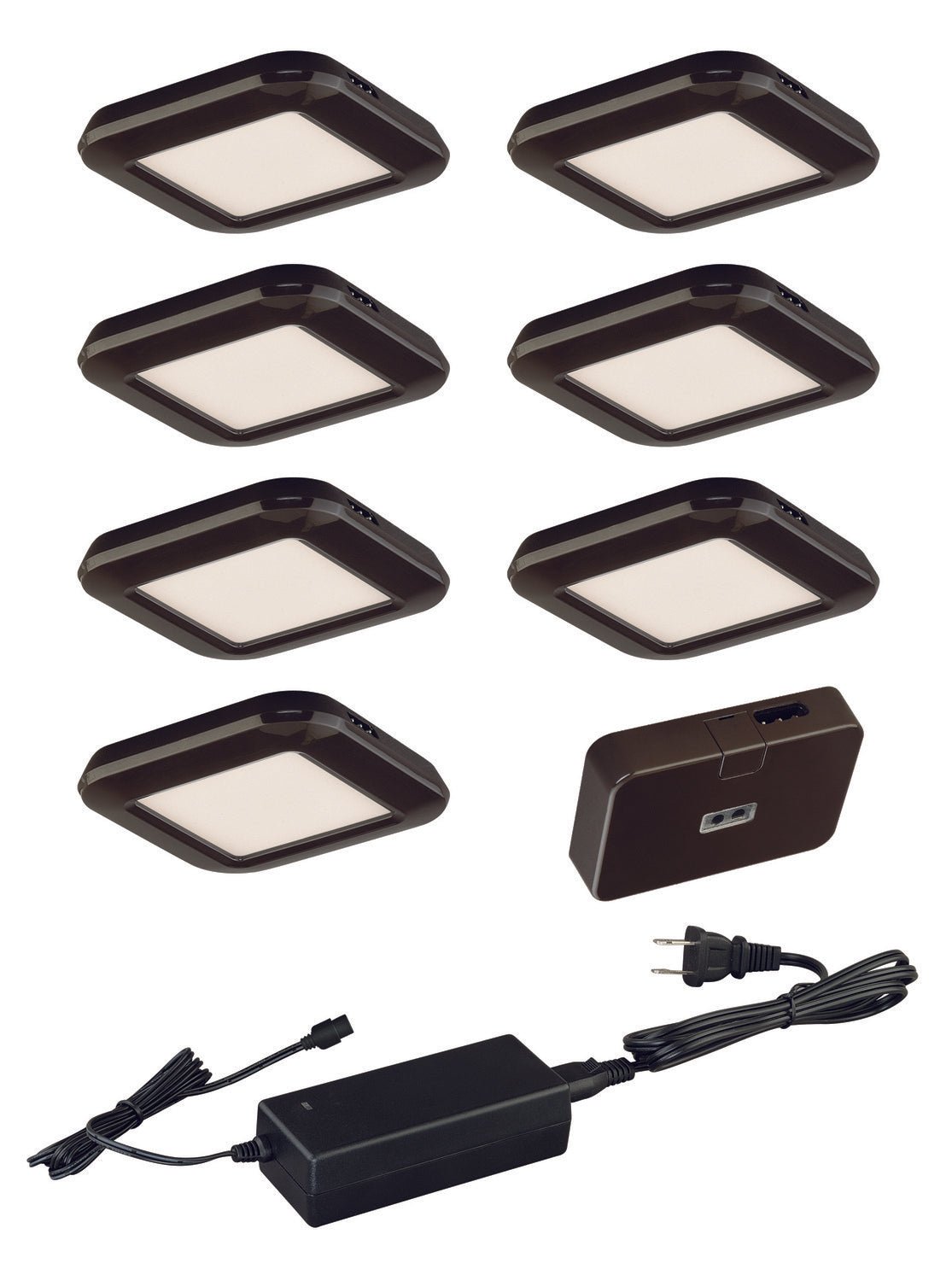 Vaxcel X0034 X0031 Instalux Plastic Low Profile LED Under Cabinet Puck Light 7-pack Kit Bronze