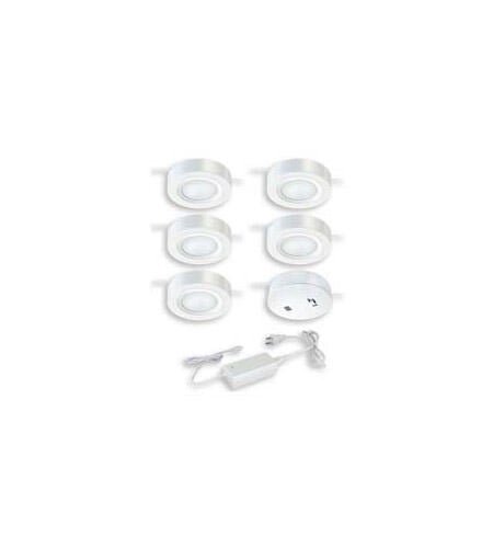 Vaxcel X0058 Instalux Plastic Dual Mount LED Under Cabinet Puck Light 5-pack Kit White