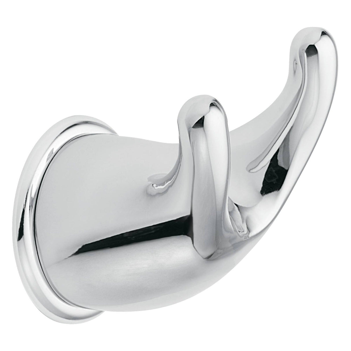 Moen YB8003CH Mason Double Robe Hook Bright Chrome Finish - Mounting Post YB8000 Sold Separately, front view