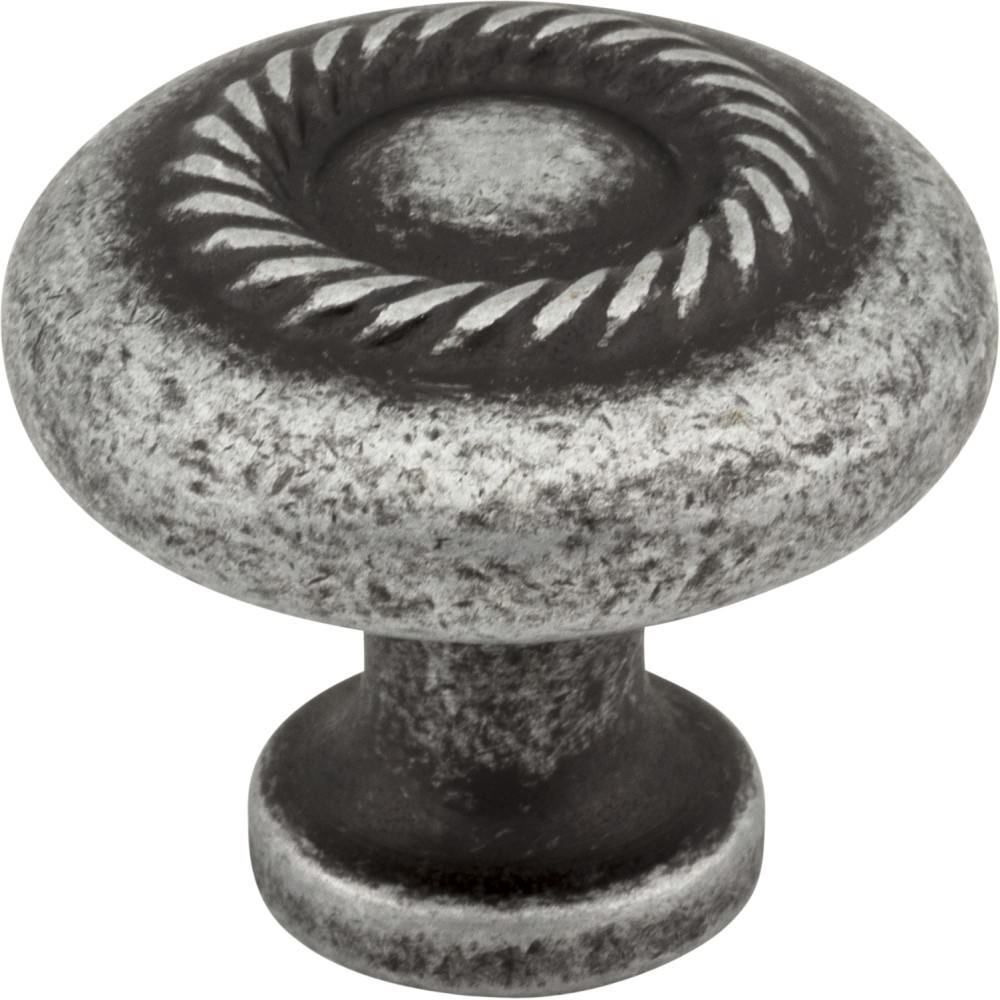 Hardware Resources Z117-SIM Lenoir 1-1/4" Zinc Cabinet Knob Distressed Antique Silver