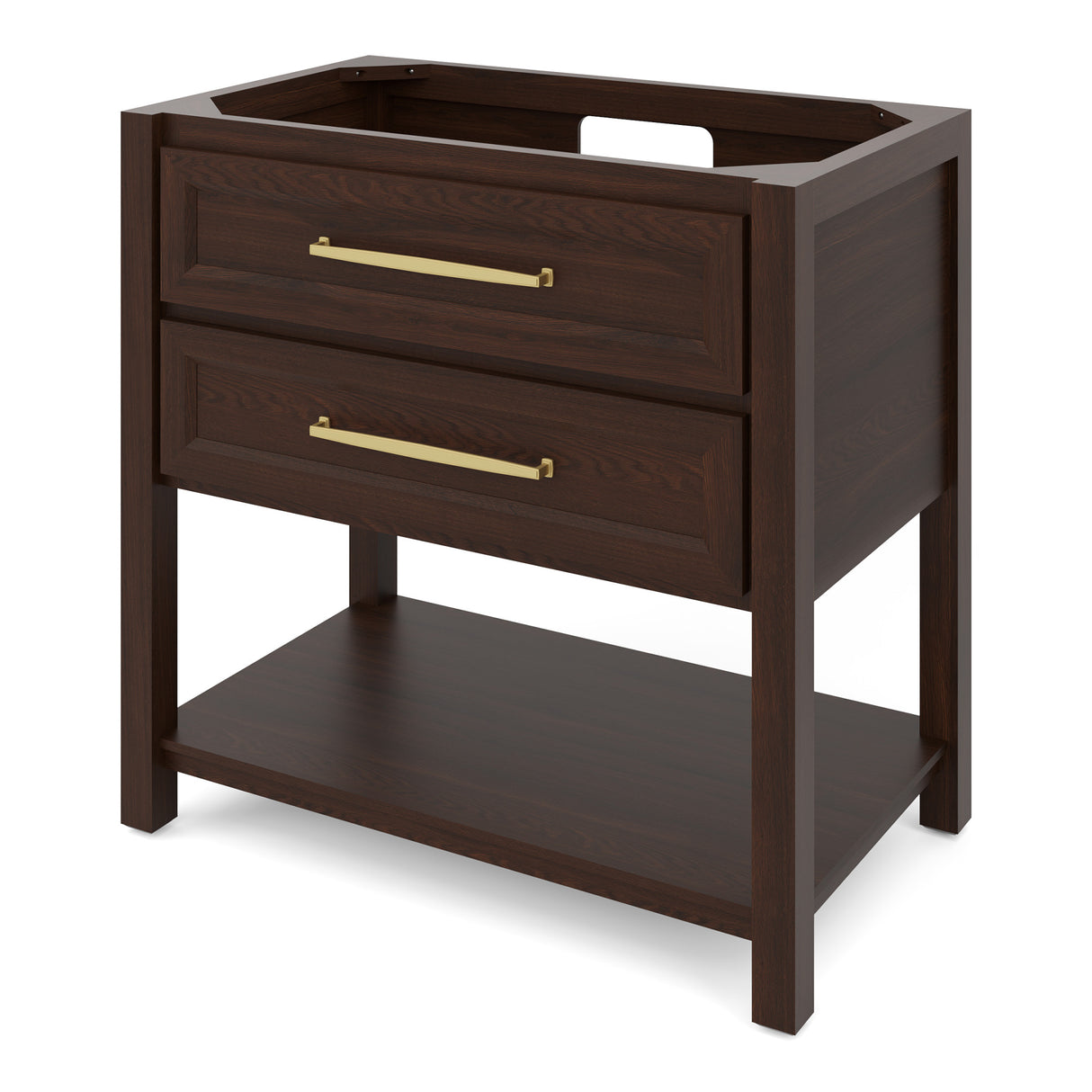 Jeffrey Alexander Kipling 37" Dark Walnut Single Sink Bathroom Vanity with White Carrara Marble Top - Single-Hole Faucet Top - VKITKIP36DWCQR product image 2