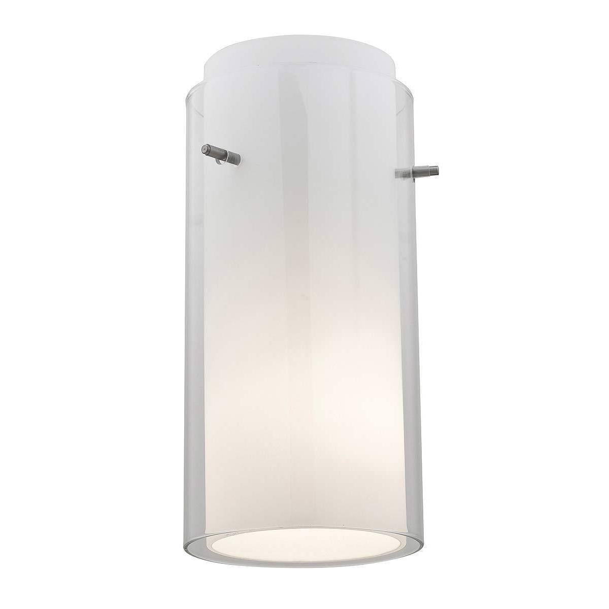Access Lighting 23133-BS/CLOP Glass Pendant Shade Brushed Steel / Clear Outer / Opal Inner