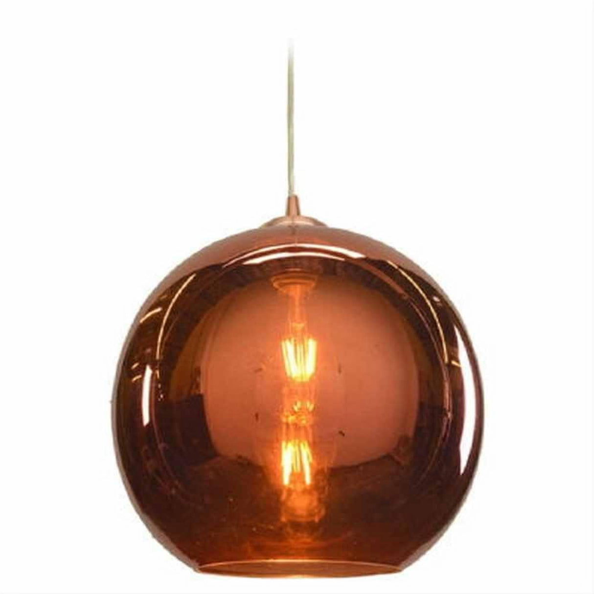 Access Lighting 28102LEDDLP-BCP/CP Glow Mirrored Glass LED Pendant Brushed Copper