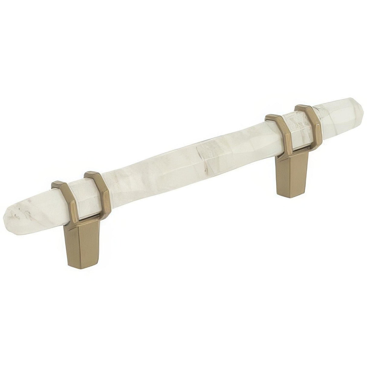Amerock BP36648MWBBZ BP36648 Carrione 3-3/4" Centers Cabinet Pull Marble White/Golden Champagne