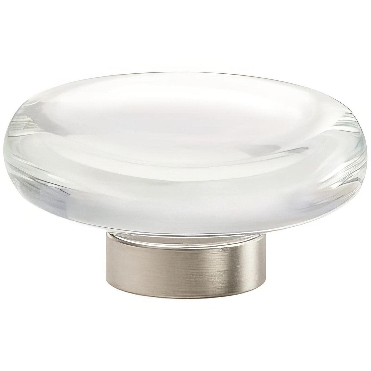 Amerock BP36652CG10 BP36652 Glacio 1-3/4" Aluminum/Glass Flat Crystal Cabinet Knob Clear/Satin Nickel