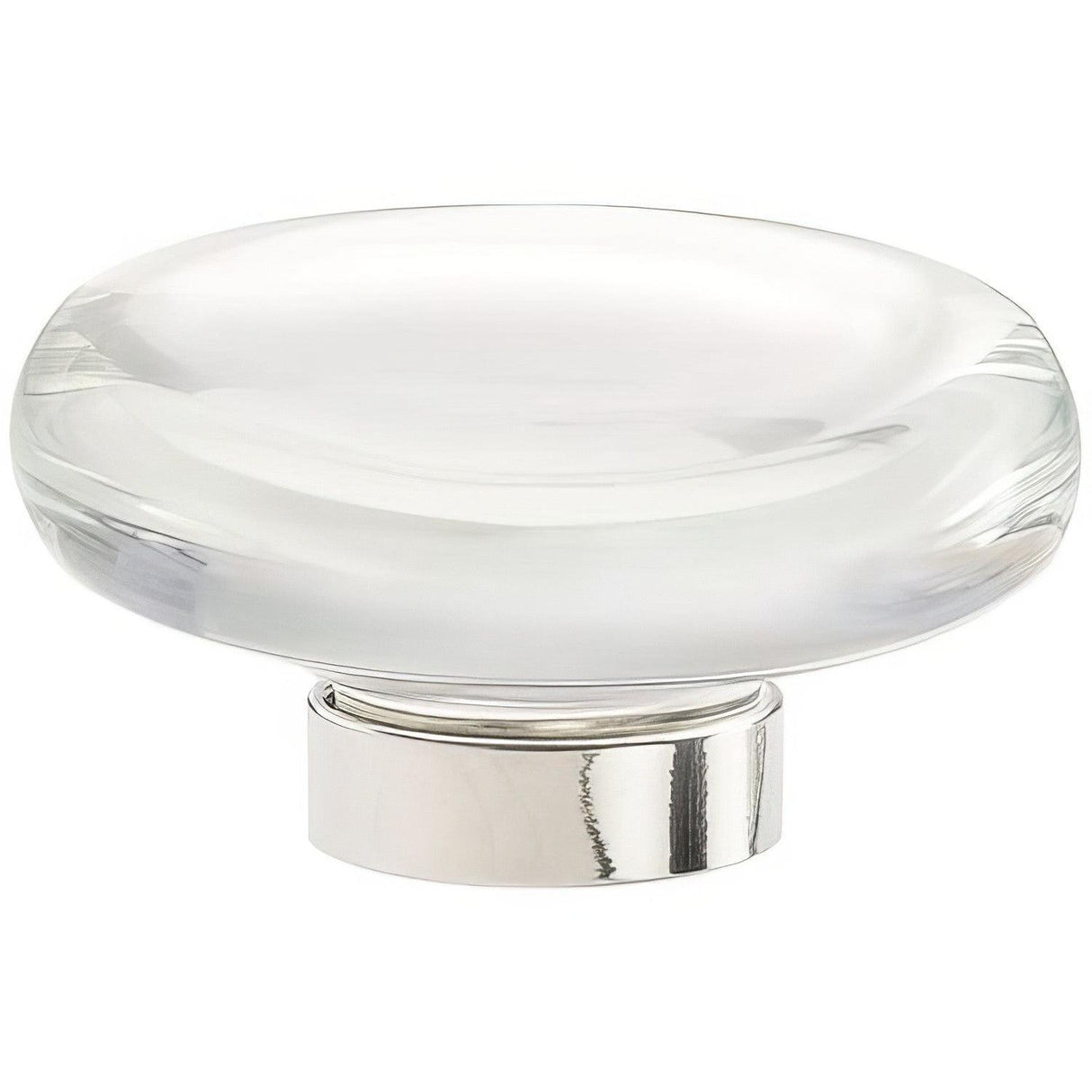 Amerock BP36652CPN BP36652 Glacio 1-3/4" Aluminum/Glass Flat Crystal Cabinet Knob Clear/Polished Nickel