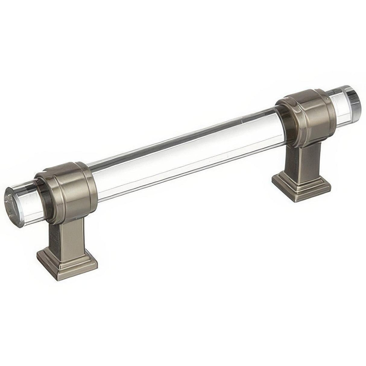 Amerock BP36654CG10 BP36654 Glacio 3-3/4" Centers Clear Crystal Cabinet Pull Satin Nickel