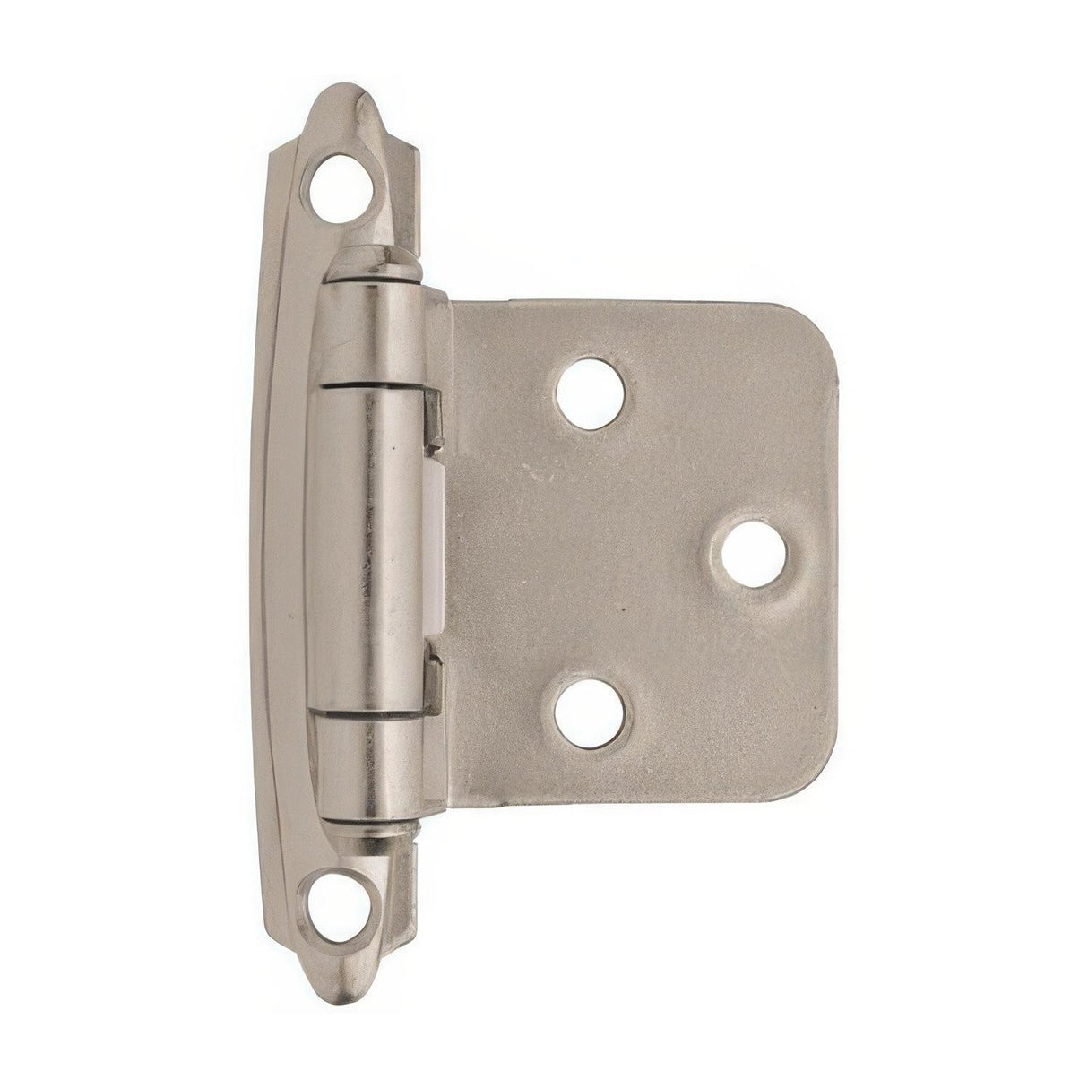 Amerock BPR3429G10 BPR3429 Functional Hardware Steel 2 Pack Variable Overlay Self Closing Face Mount Hinge Satin Nickel