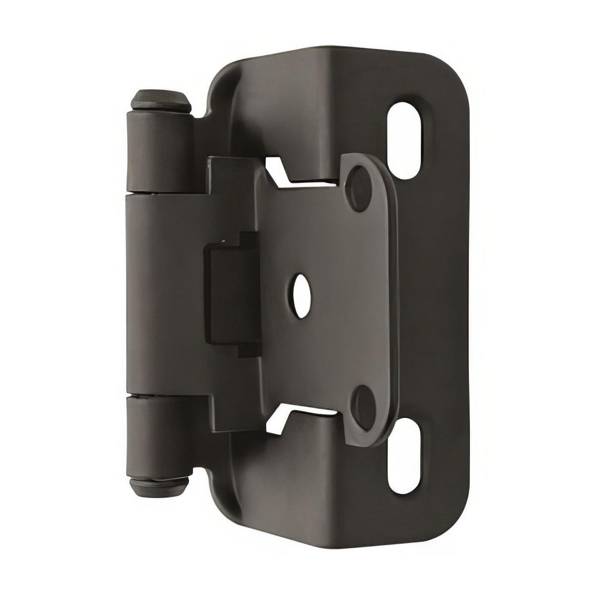 Amerock BPR7550FB 1/2 Inch Overlay Self-Closing Partial Wrap Hinge Flat Black