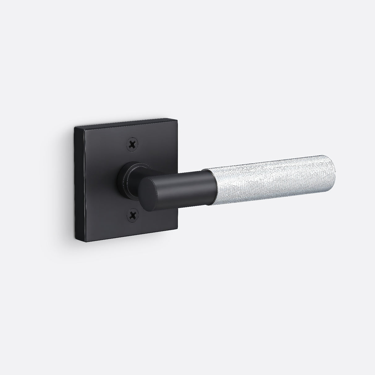 Sure-Loc AP100-SQ FBL GRIP-KN 26 flat black / polished chrome dummy door lever