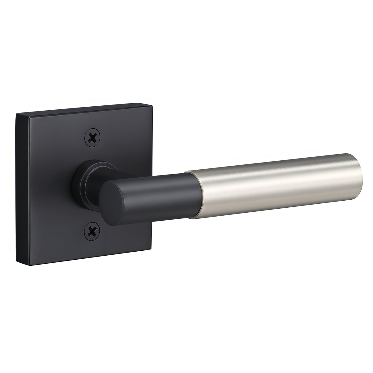 Sure-Loc AP100-SQ FBL GRIP-SM 15 flat black / satin nickel dummy door lever