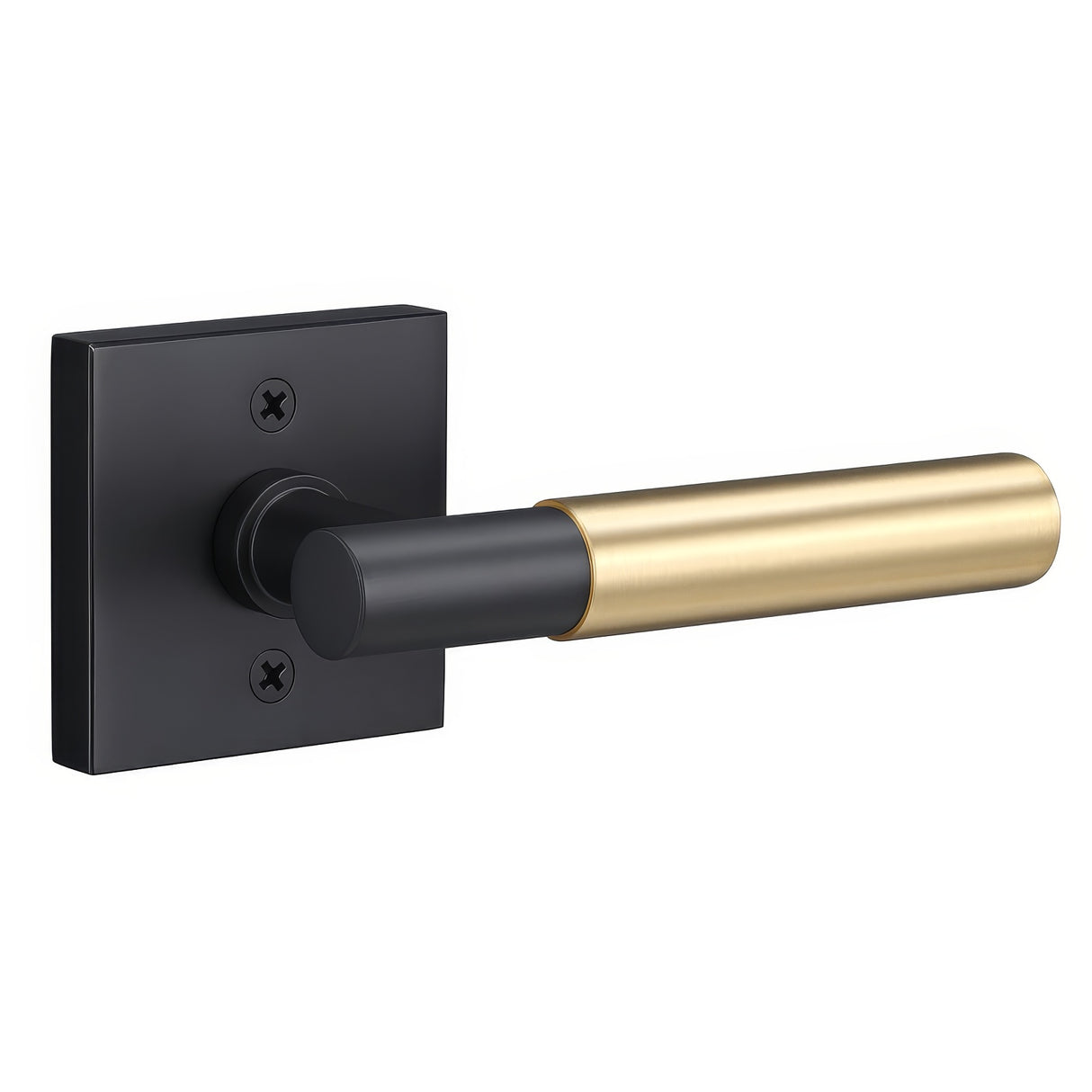 Sure-Loc AP100-SQ FBL GRIP-SM SB flat black / satin brass dummy door lever