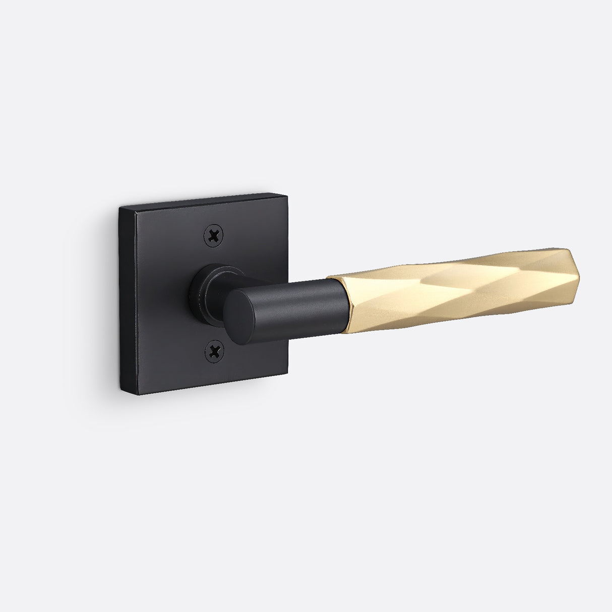 Sure-Loc AP100-SQ FBL GRIP-VT SB flat black / satin brass dummy door lever