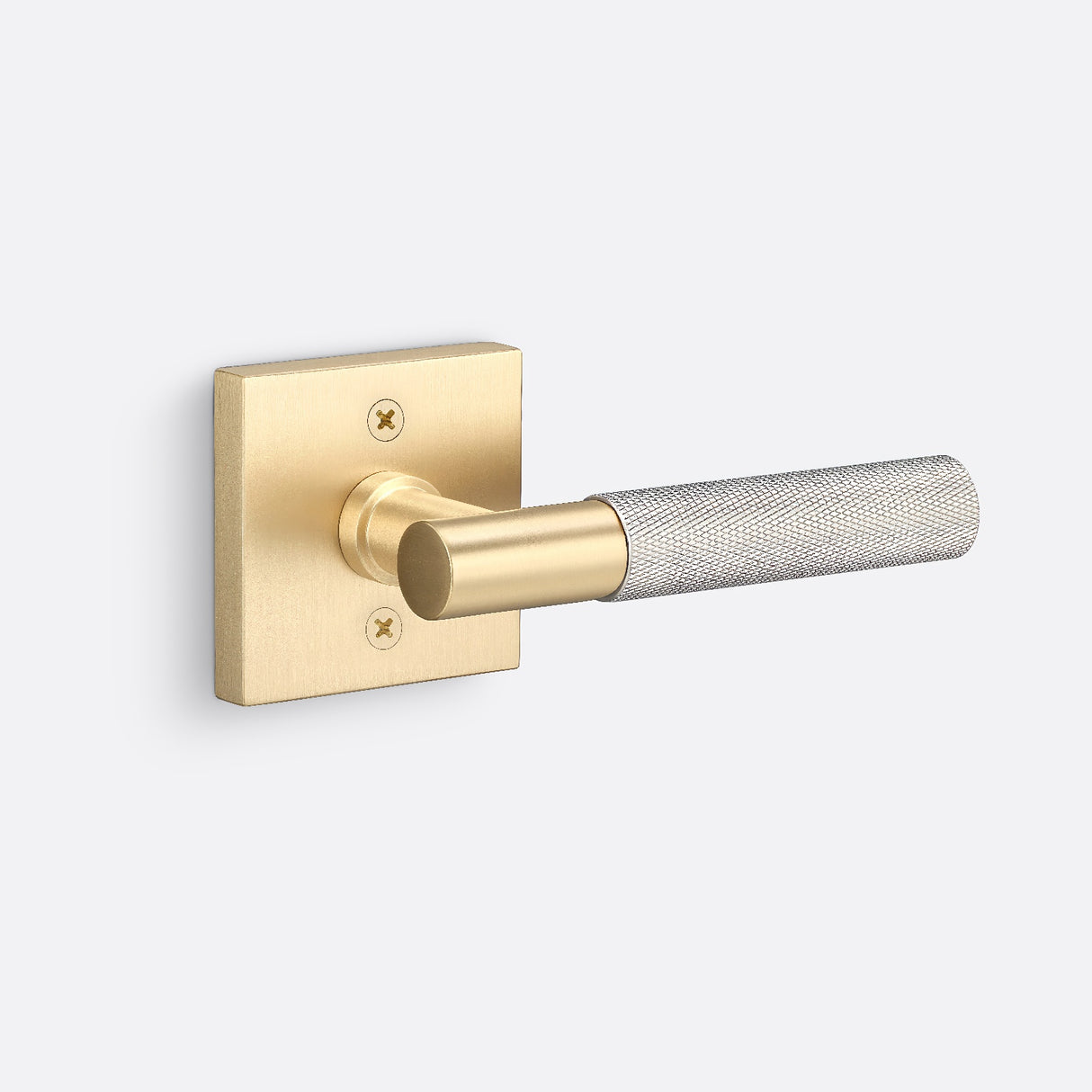 Sure-Loc AP100-SQ SB GRIP-KN 15 satin brass / satin nickel dummy door lever