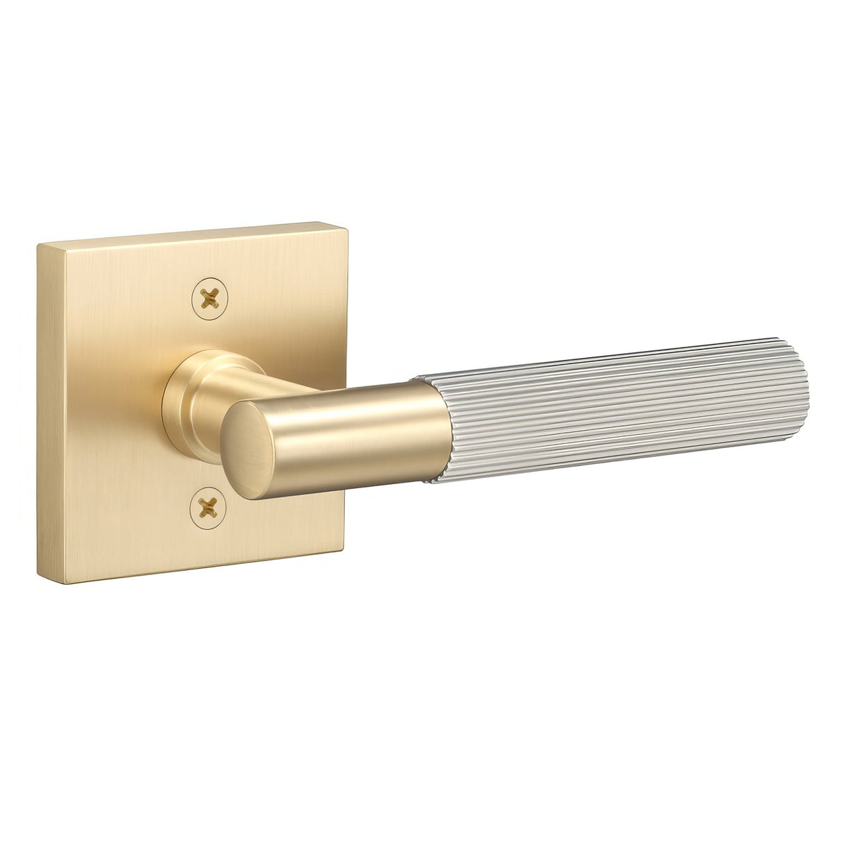 Sure-Loc AP100-SQ SB GRIP-SKN 15 satin brass / satin nickel dummy door lever