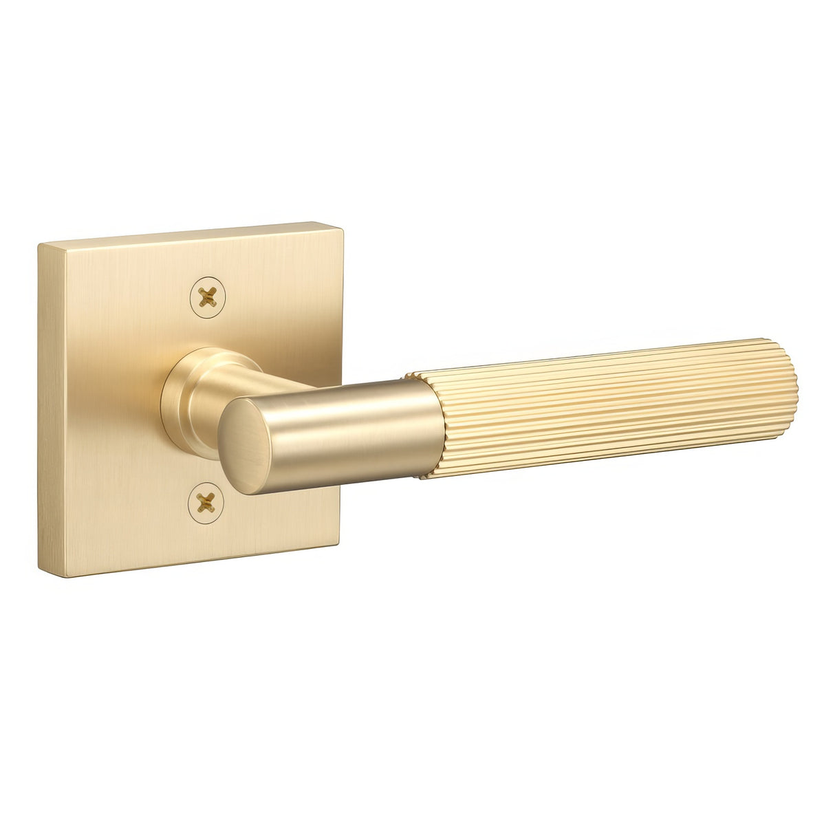 Sure-Loc AP100-SQ SB GRIP-SKN SB satin brass dummy door lever