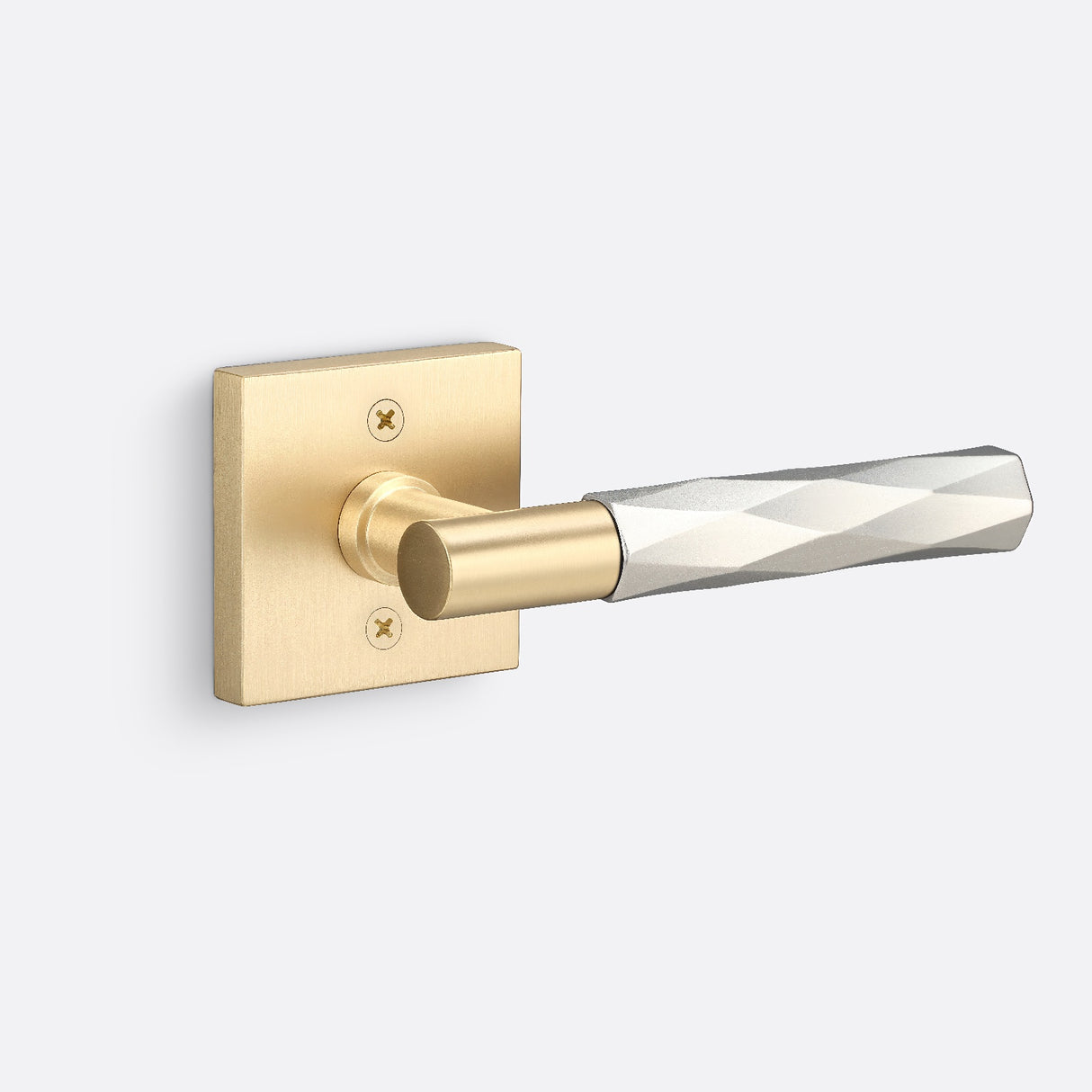 Sure-Loc AP100-SQ SB GRIP-VT 15 satin brass / satin nickel dummy door lever