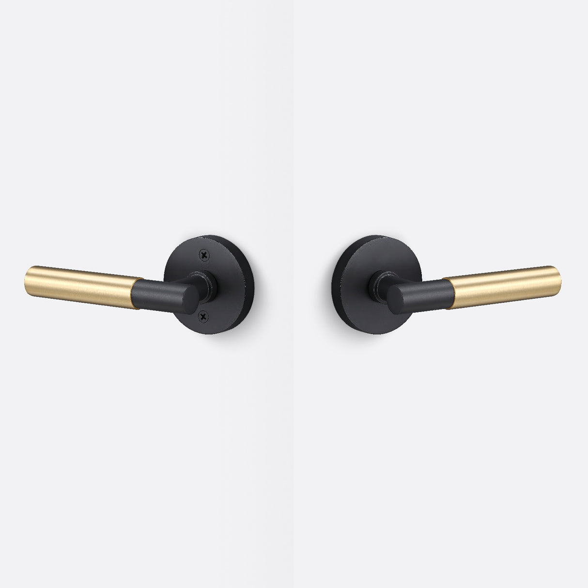 Sure-Loc AP101-RD FBL GRIP-SM SB flat black / satin brass passage door lever
