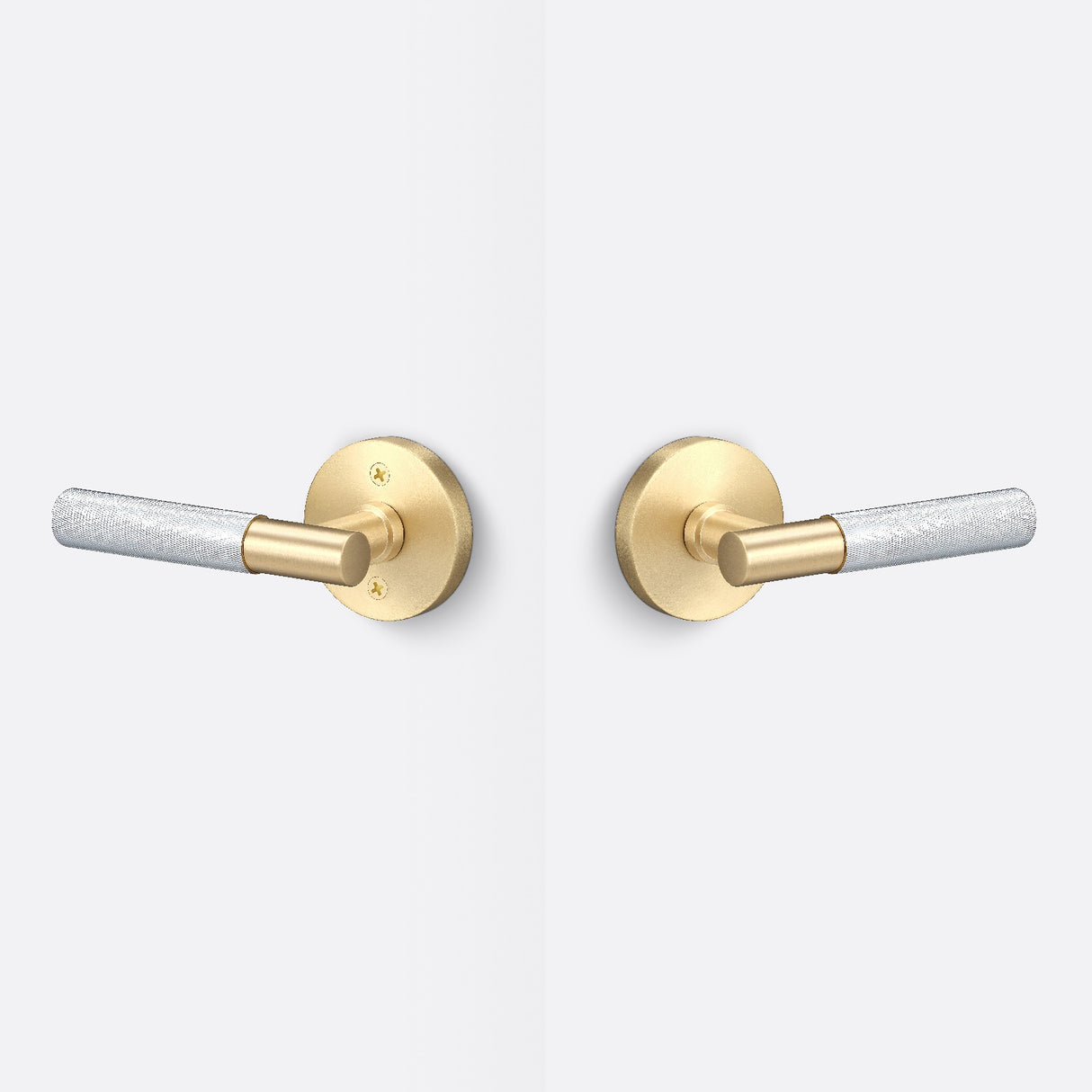 Sure-Loc AP101-RD SB GRIP-KN 26 satin brass / polished chrome passage door lever