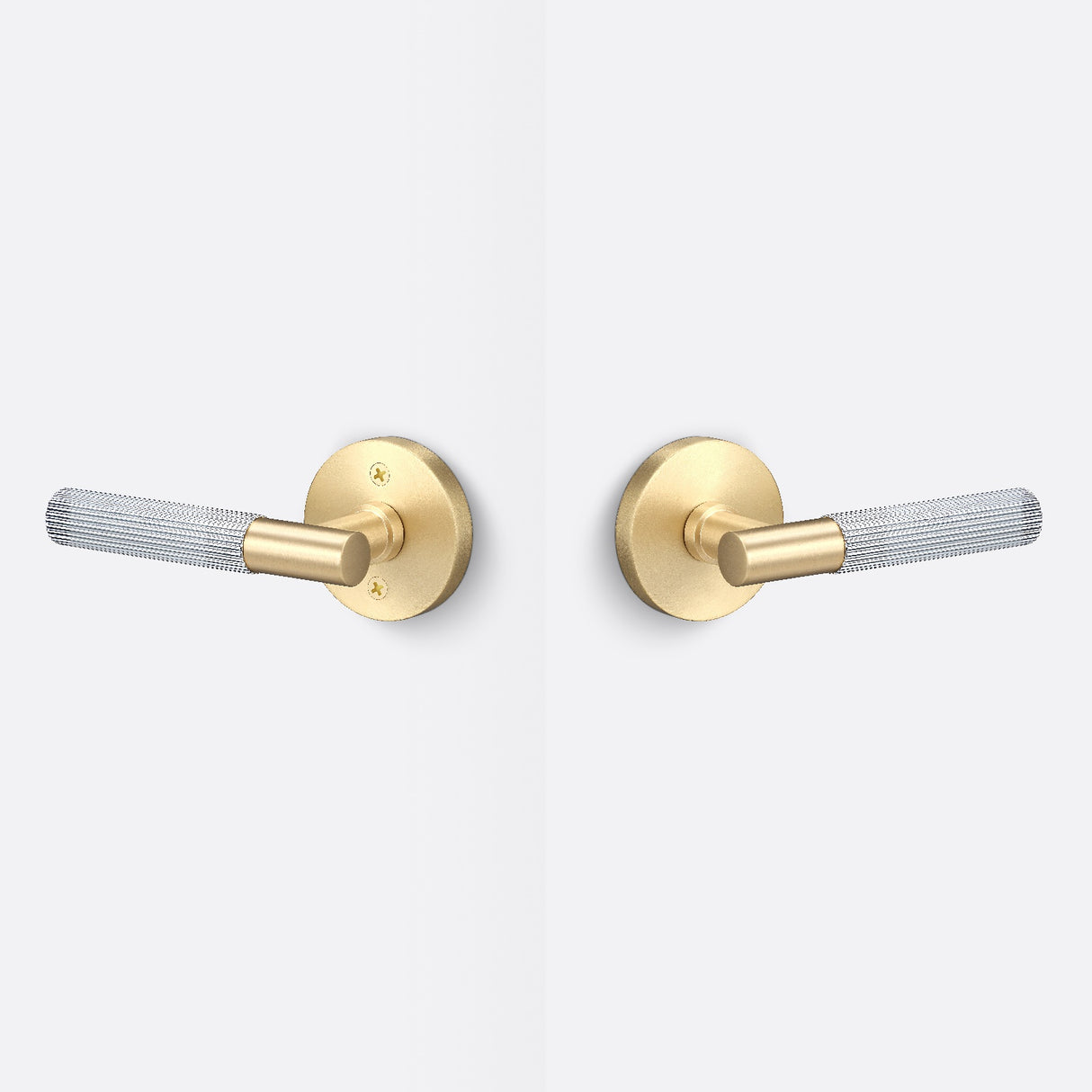 Sure-Loc AP101-RD SB GRIP-SKN 26 satin brass / polished chrome passage door lever