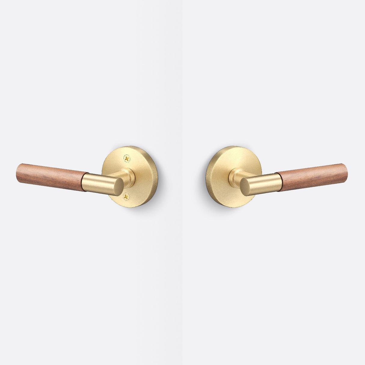 Sure-Loc AP101-RD SB GRIP-WN satin brass / walnut passage door lever