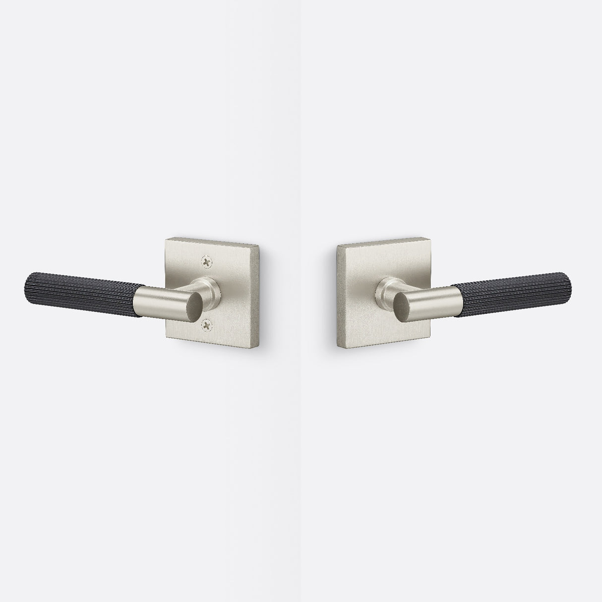 Sure-Loc AP101-SQ 15 GRIP-SKN FBL satin nickel / flat black passage door lever